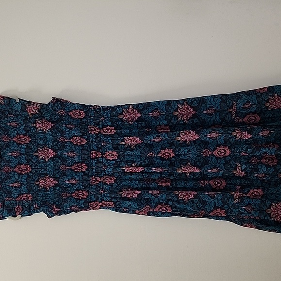 NWOT Anthropologie Peregrine Midi Dress Floral Teal and Pink Sz Meduim - Picture 13 of 16